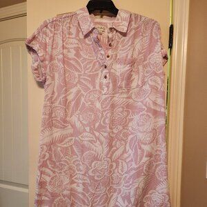 PINK & WHITE HAWAIIAN PATTERN DRESS